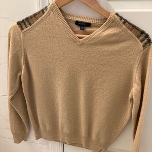 Burberry merino wool vneck pullover in beige  size S